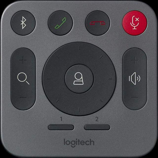 Logitech Videokonferenzsystem-Fernsteuerung in Schwarz und Grau - Bild 1
