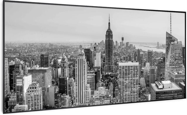 Klarstein Wonderwall Air Art Smart Infrarotheizung mit App-Steuerung Motiv New York City, Schwarz, B/H: 120 x 60 cm, 700 W - Bild 1