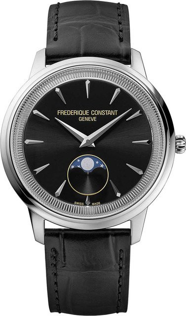Frederique Constant Damenuhr, Quarz, Edelstahl, Mondphase, 37 mm, Leder - Bild 1