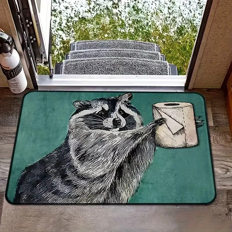 VIKAMA Outdoor-Willkommensmatte mit Grau-Fuchs-Aufdruck, wetterfest und schmutzabweisend, Farbe: Grau, B/T: 60 x 40 cm - Bild 2