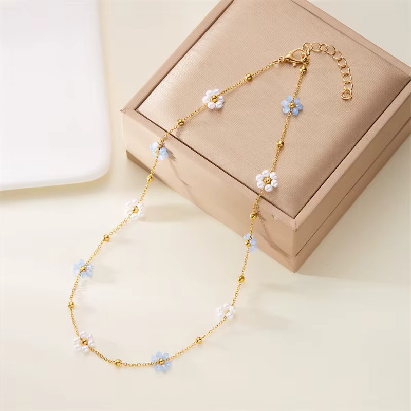 Rinhoo Schmuck-Set, Armband und Halskette, Perle, Gold, Damen - Bild 3