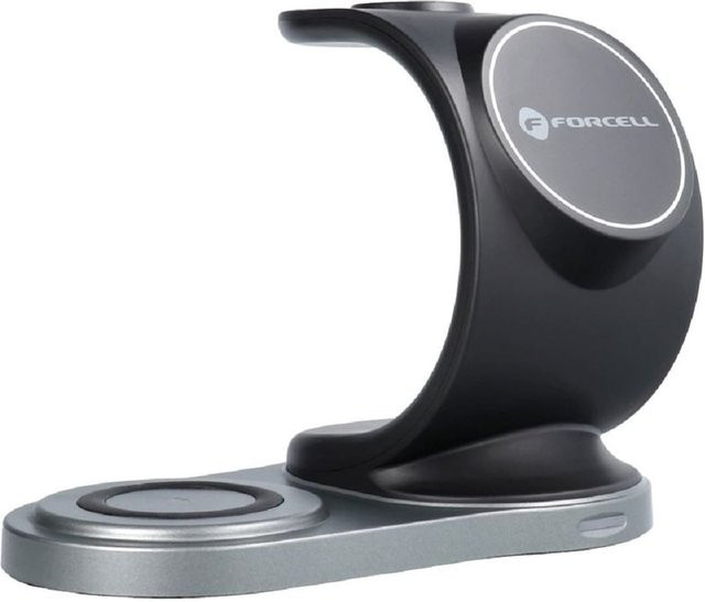 Forcell 3in1 Wireless Ladegerät 15W mit Segel-Design in Schwarz - Bild 1