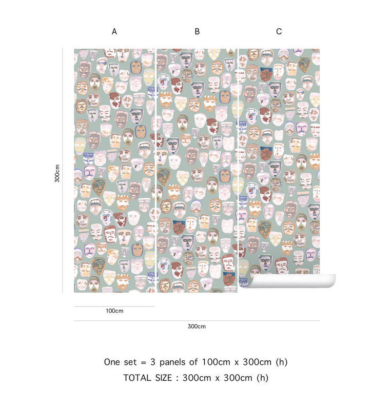 Tenue de Ville Wallpaper Parade Wandtapete Abstract Design in Sage Green - Bild 2