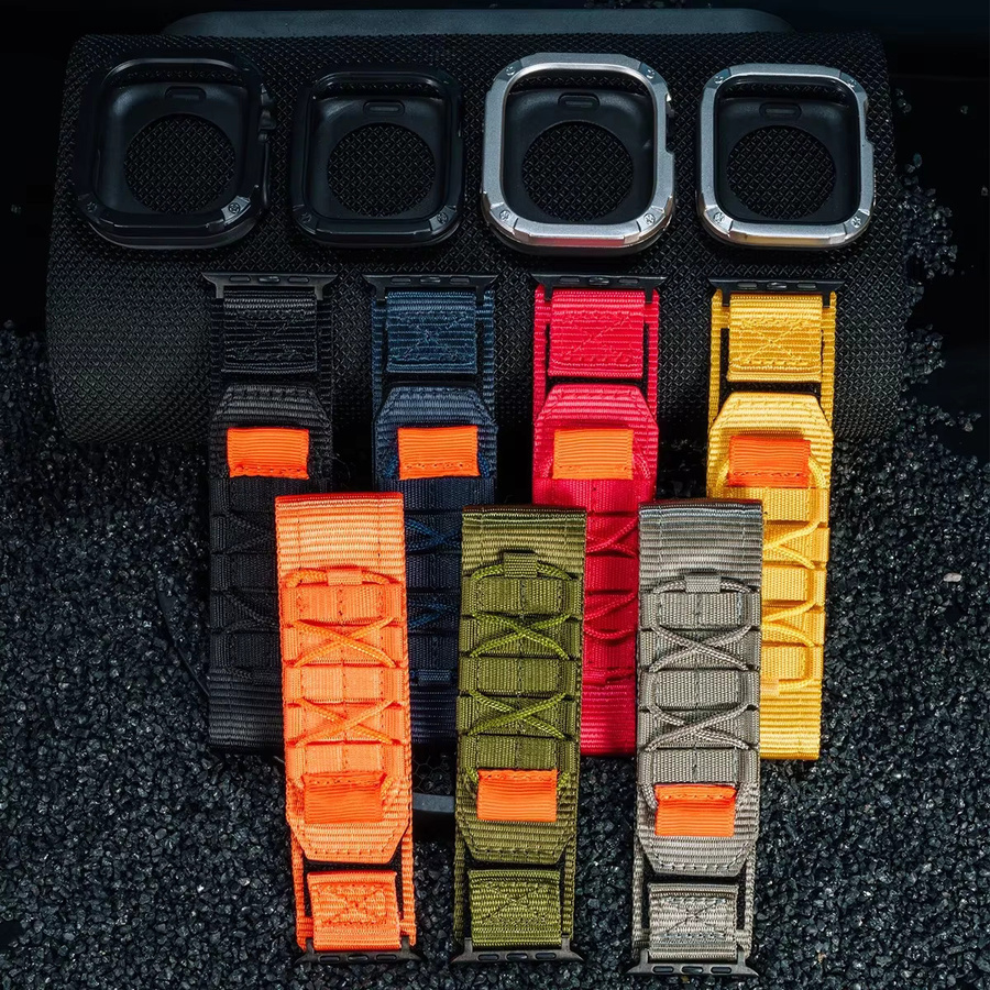 CAOWTAN Uhrenarmband Nylon, TPU-Hülle, Schwarz - Bild 2