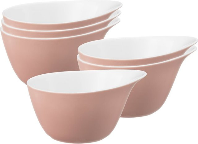 Seltmann Weiden Müslischalen Life Fashion Keramik 6er Set in Grau, Weiß und Pink B/T: 16 x 14 cm - Bild 1