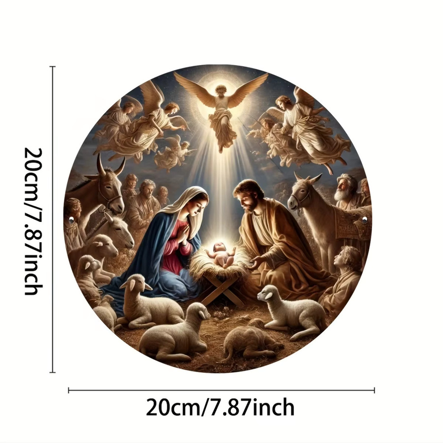 Potdemiel Sonnenfänger mit Engel-Gravur aus Metall, runder weihnachtlicher Wandbehang in Multicolour, Durchmesser: 20 cm - Bild 2