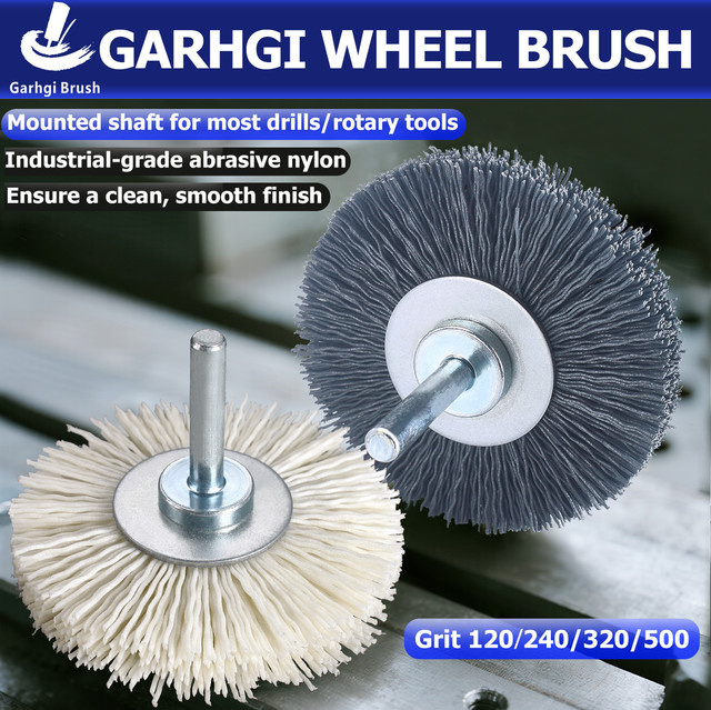 Nylon Drahtbürste 320 Grit zum Polieren und Reinigen von Metallen wie Aluminium für CNC Maschinen und Bohrer - Bild 1