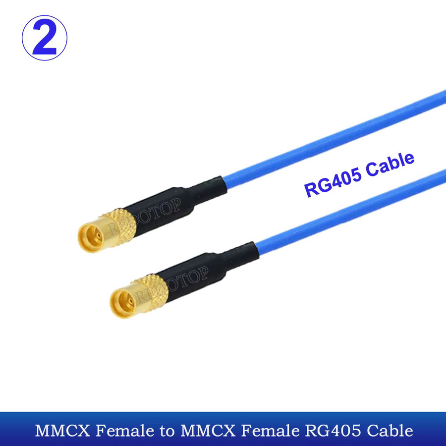 RFDOTOP RG405 MMCX Koaxialkabel Jumper mit MMCX Stecker und Buchse in Blau, Gerade und Rechtswinkel - Bild 2