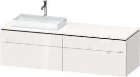 Duravit Waschtischunterschrank L-Cube in Weiß Hochglanz mit 2 Schubladen, Anschluss links, B/T/H: 162 x 55 x 48,2 cm - Bild 1