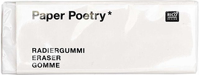 Rico Design Paper Poetry Radiergummi weiß B: 5,5 cm, T: 2 cm - Bild 1