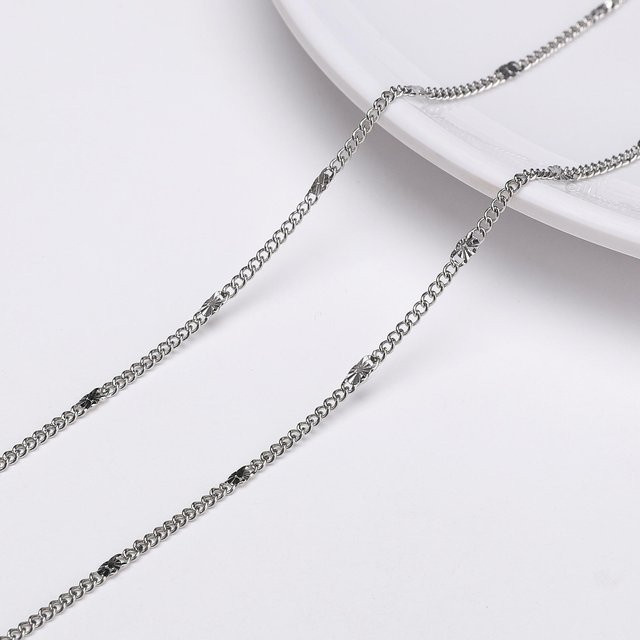 Edelstahl-Gliederkette, 1 Meter, 1.7 mm, grau, Unisex - Bild 1