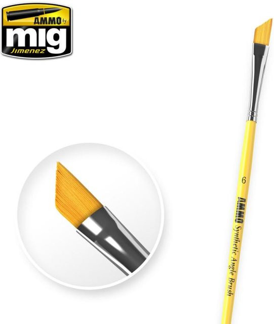 AMMO by MIG Jimenez 6 Synthetic Angle Brush, Bunt / Mehrfarbig - Bild 1