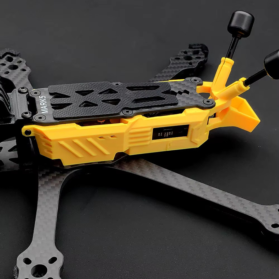 PhiSital Flight Control Seitenschutzgehäuse für GEPRC MARK5 FPV-Drohnenrahmen, TPU-Schutzplatte, Schwarz - Bild 3