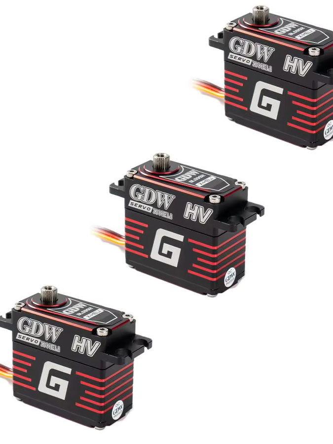 GDW Bürstenloser Metall-Servo RC Hubschrauber Flugzeug Upgrade DIY Teile, 1-3-teiliges Set, Schwarz - Bild 3