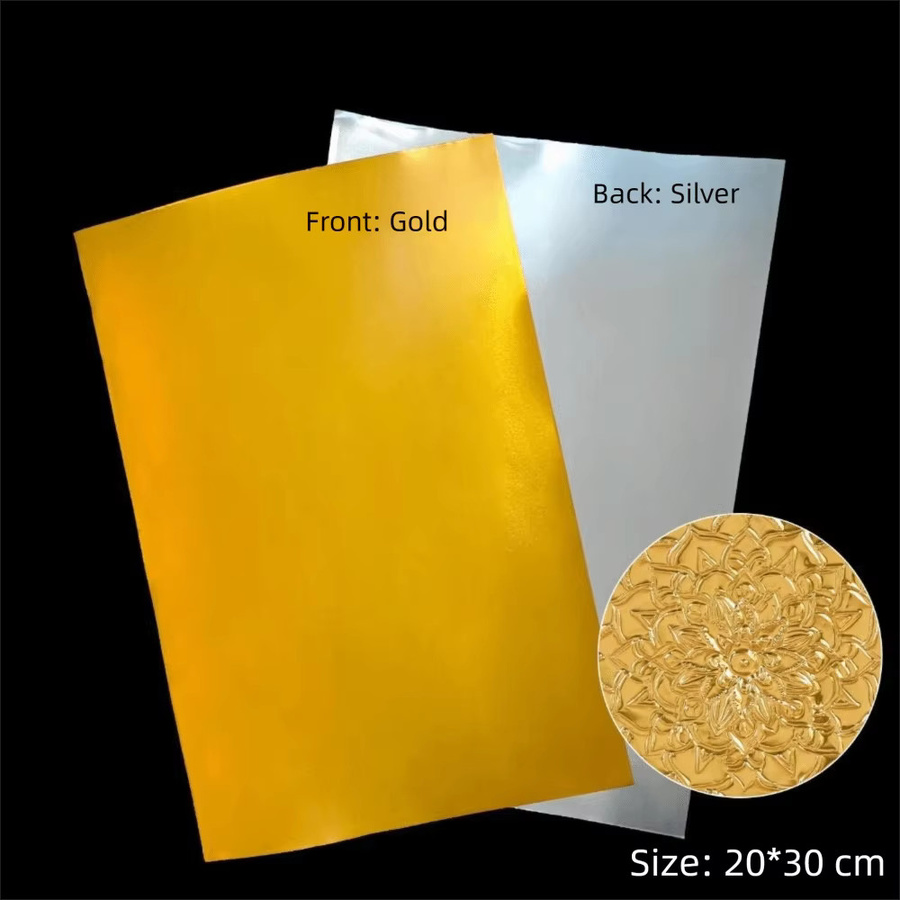 Goldfolie aus Aluminium für Gravur und DIY-Kunstprojekte, 70 Mikron, B x H: 20 x 30 cm - Bild 2