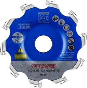 PFERD ALUMASTER Frässscheibe für Winkelschleifer zur Aluminiumbearbeitung, Durchmesser: 115 mm, Farbe: Blau - Bild 1