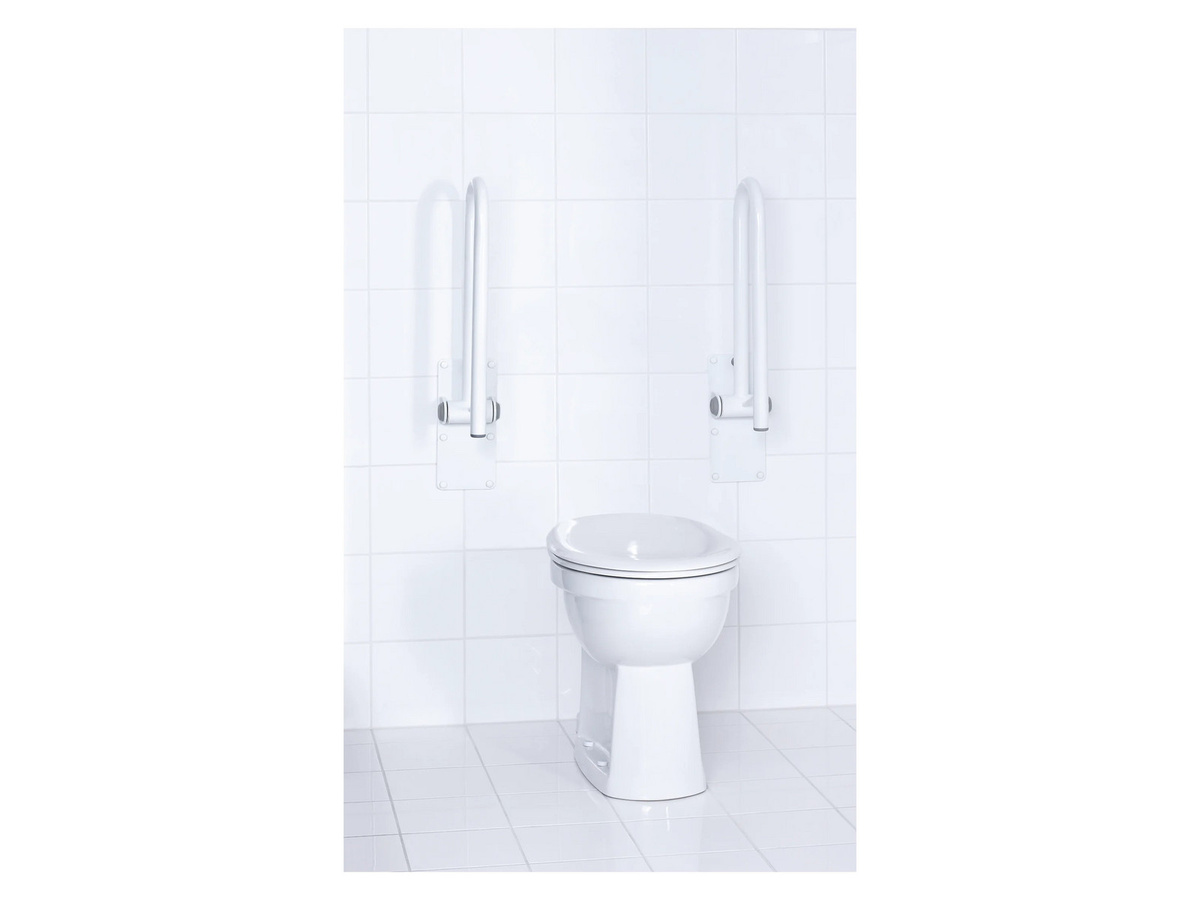 RIDDER WC Aufstehbügel Tim in Weiß Matt, Wandmontage, platzsparend mit rutschfestem Griff - Bild 2
