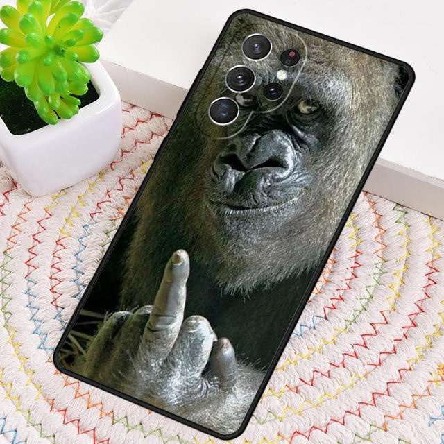 Gorilla-Mittelfinger Silikon Handyhülle für Samsung Galaxy S25 Ultra S24 S23 S22 S21 Plus Note 10 Pro in Multicolor - Bild 1