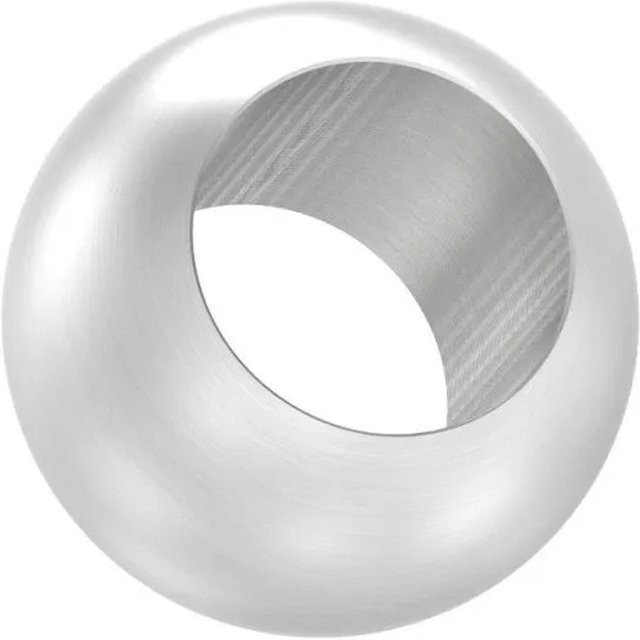 FeNau Vollkugel aus Edelstahl V2A in Silber, matt geschliffen, Bohrung: 12,2 mm, Durchmesser: 20 mm - Bild 1