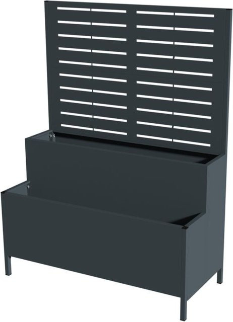 Westmann Stufenhochbeet Dekora 5 mit Rankgitter in Anthrazit, Metall in Lattenoptik, B: 120 cm, T: 40 cm, H: 40 cm - Bild 1