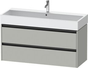 Duravit Waschtischunterschrank Ketho.2 in Betongrau mit 2 Schubladen, wandhängend, Breite: 118,4 cm, Tiefe: 46 cm, Höhe: 54,9 cm - Bild 1