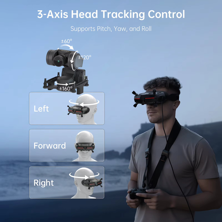 CADDX GM3 V2 Gimbal 3-Achsen FPV Gimbal Head Track für Walksnail Avatar FPV-Brillen X/L und HD Pro Kamera/Moonlight Cam in Schwarz - Bild 3