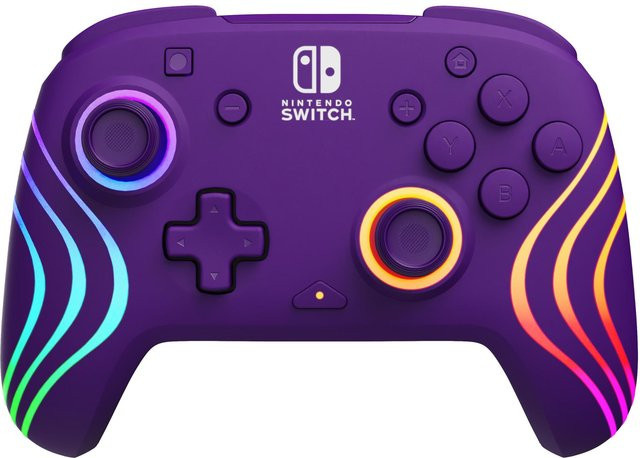 Nintendo Switch Wireless Controller Afterglow Wave in Lila mit Bluetooth-Verbindung - Bild 1