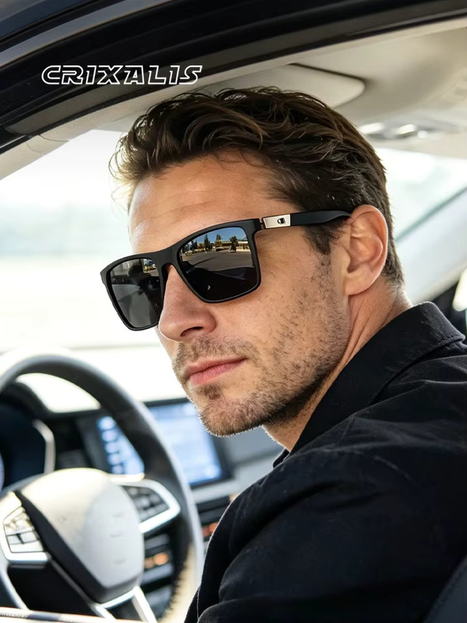 CRIXALIS Sonnenbrille, Vollrand, quadratisch, Schwarz, Unisex, polarisiert - Bild 5