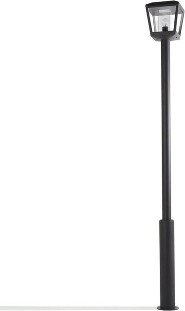 Lucande Mastleuchte Außen Dunia Schwarz aus Aluminium, 1-flammig E27, Modern, IP54 - Bild 1