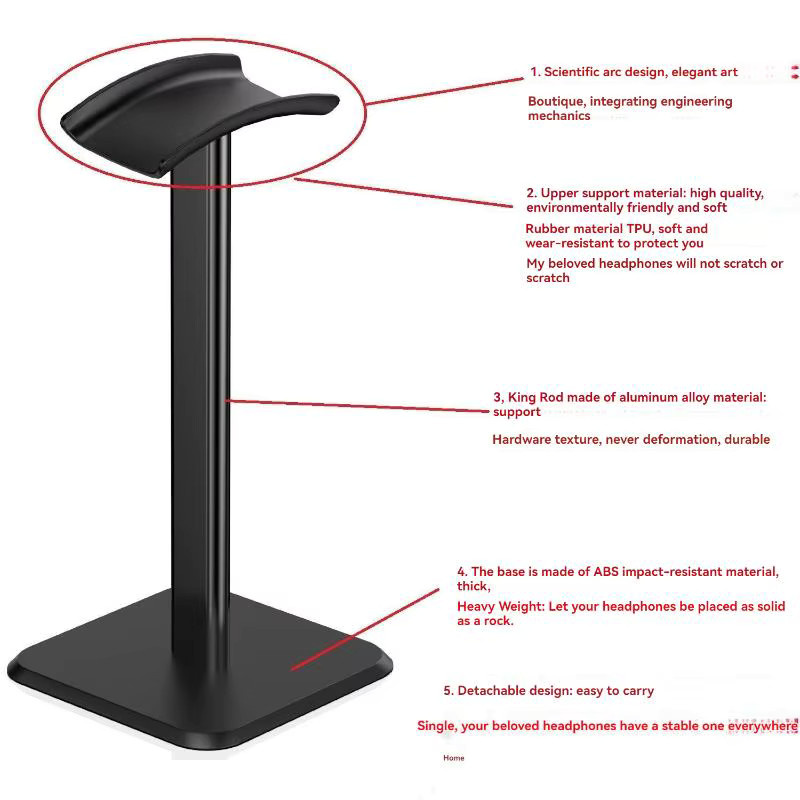 Universal Kopfhörer Ständer als platzsparender Desktop-Organizer für Headsets in Schwarz oder Weiß - Bild 5