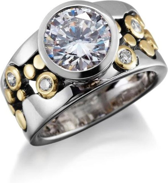 Huitan Ring, Bicolor, Zirkonia, Damen - Bild 1