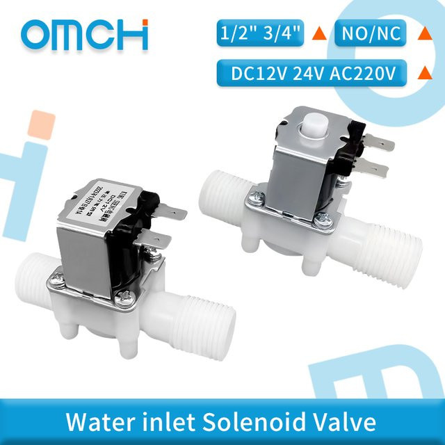 IKFAE Magnetventil-Schalter Wassersteuerventilregler in Weiß für 1/2" oder 3/4" mit DC 12V 24V oder AC 220V Optionen (Normalerweise Geschlossen oder Normalerweise Offen) - Bild 1