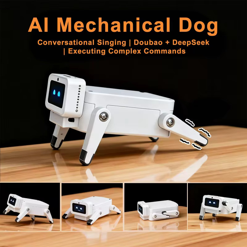 luxuglow ESP32-C3 Mechanischer Hund KI-Sprachchat-Roboter mit Servo und Deepseek Xiaozhi Unterstützung in Weiß - Bild 2