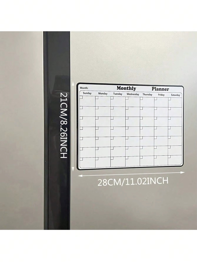 Magnetischer Kühlschrankkalender in Weiß als abwischbarer Monatsplaner, Wochenplaner und To-do-Liste aus Kunststoff - Bild 2