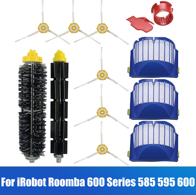 Ersatzteil-Set für iRobot Roomba 500 600 Serie inklusive HEPA-Filter, Hauptbürste und Seitenbürste - Bild 1