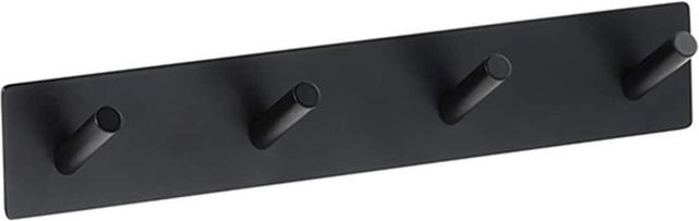 Brillantbad BEASY Kleiderhaken aus Edelstahl in Schwarz zur Selbstklebung für Bad und Küche, B/H/T: 3,8 x 25,5 x 4,5 cm - Bild 1