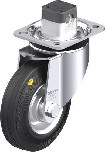 Blickle Lenkrolle LK-RD 125R-1-CS11 mit Feststeller, Durchmesser: 125 mm, Tragfähigkeit: 120 kg, verzinkter Stahl, Schwarz/Silber - Bild 1