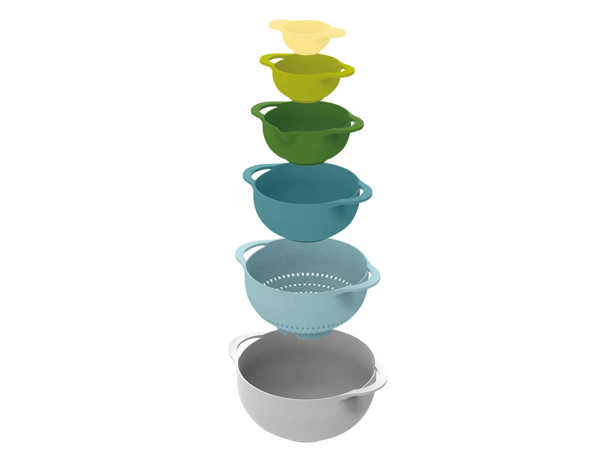 Joseph Joseph Duo 6-teiliges Schüssel-Set in Multicolour mit rutschfester Basis, Nesting-Funktion und Ausgießhilfe - Bild 4