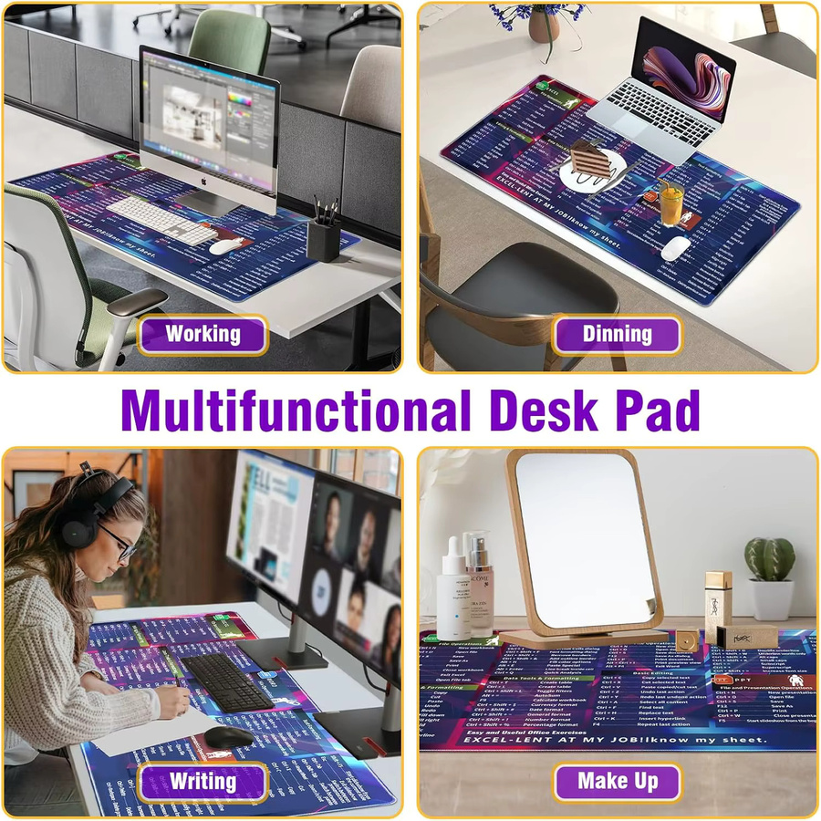 YSAGi Extra großes Excel-Mauspad mit Tastatur-Verknüpfungen, Breite: 90 cm, Tiefe: 40 cm - Bild 6