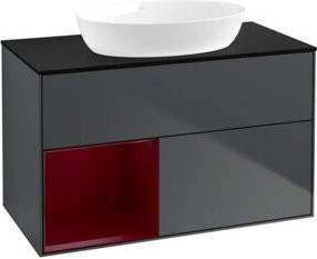 V&B Waschtischunterschrank Finion 100 in Schwarz lackiert, B/T/H: 100 x 50,1 x 50,1 cm - Bild 1