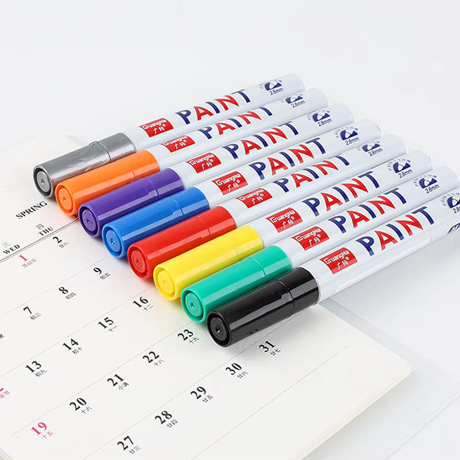 Permanenter Autolack Stift für Reifen, Gummi und Metall, wasserfest und fettbeständig, Farbe: Weiß oder Mehrfarbig - Bild 5
