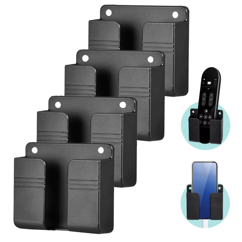 Multifunktionale Wand-Organizer Box zur Wandmontage für Fernbedienungen und Handys in Schwarz - Bild 1