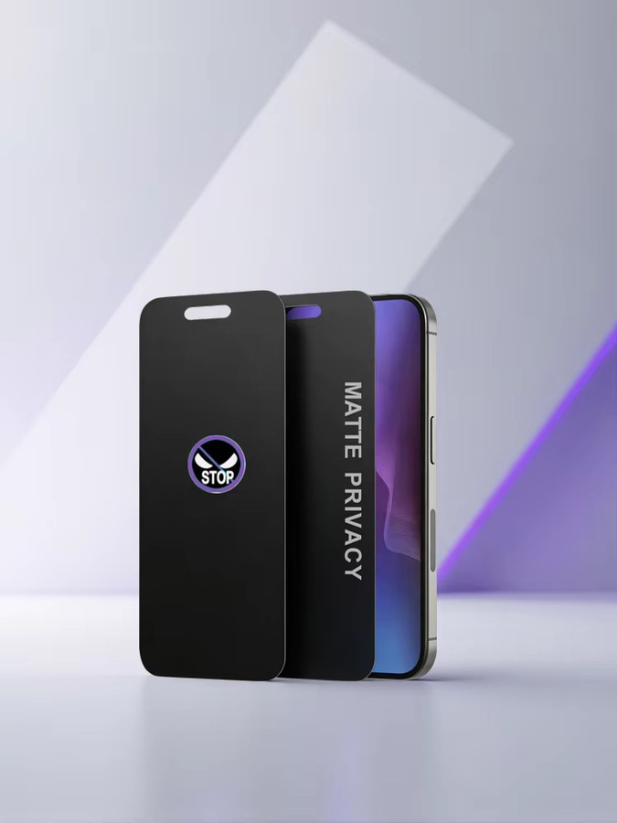 2 Stück Mattierte Sichtschutz-Displayschutzfolie aus gehärtetem Glas in Schwarz, kompatibel mit iPhone 17 Pro Max, 17 Air, 16 Pro Max, 16E, 15 Pro Max und 15 Plus - Bild 4