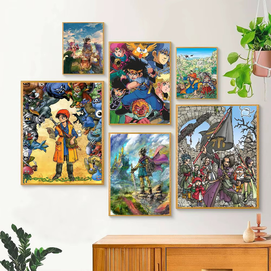 Selbstklebendes D-Dragon Quest Poster aus Papier in Multicolour für deine Wandgestaltung - Bild 2