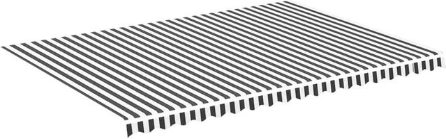 DELUKE Markisenbespannung aus Polyester in Anthrazit-Weiß, wasserabweisend und reißfest, Ersatzstoff für Markisenrahmen mit Volant, B/T: 500 x 350 cm - Bild 1