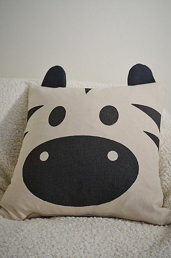 Jotex Kissenbezug mit Tiermotiv in Weiß und Beige aus Baumwolle, B/B/B: 40 x 40 x 40 cm - Bild 1