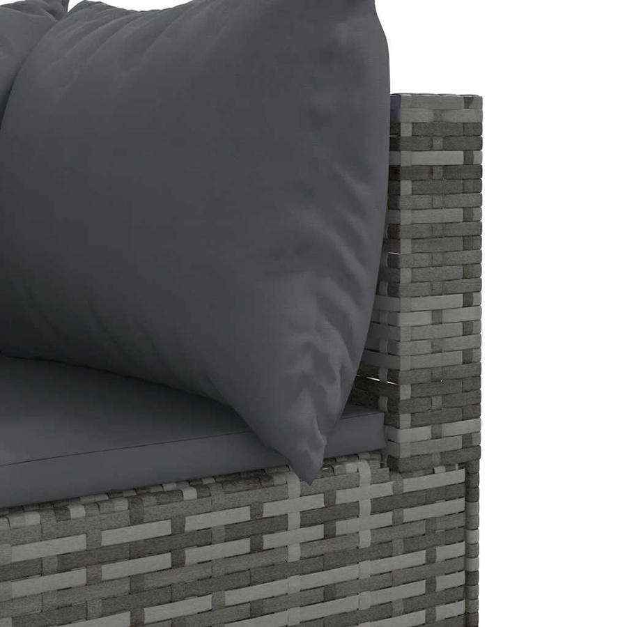 vidaXL 6-tlg Garten-Lounge-Set aus PE-Rattan in Grau mit Kissen - Bild 4