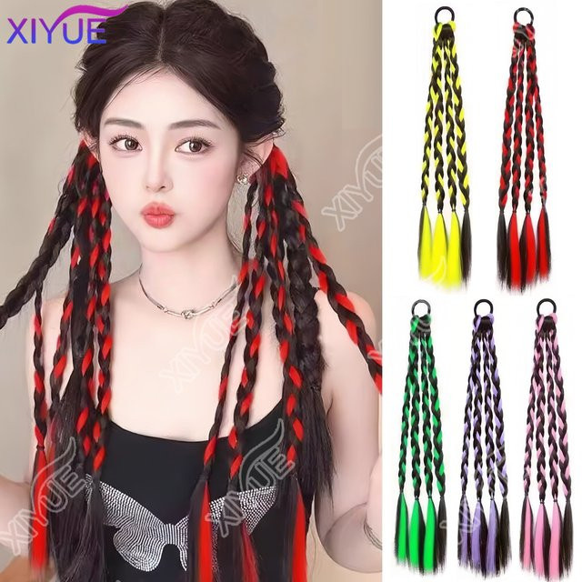 XIYUE Twist-Zopf-Perücke, Pferdeschwanz-Verlängerung, Schwarz, Damen - Bild 1