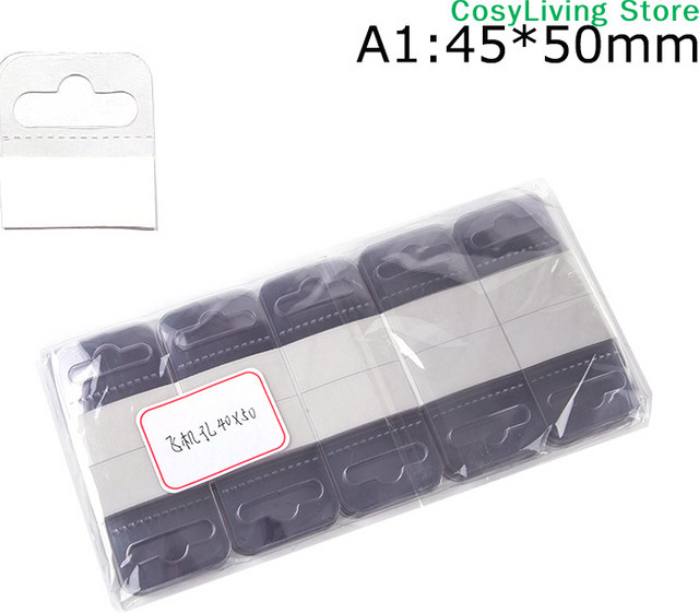 100 Stück selbstklebende Hängeetiketten aus transparentem PVC mit Schlitzloch für Merchandise Boxen und Taschenaufhänger - Bild 1