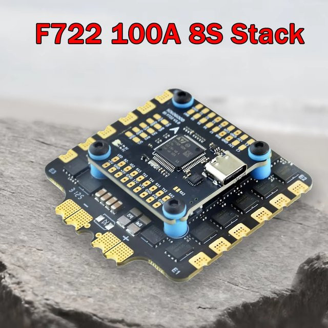 SoloGood 8S F722 Stack Flugcontroller mit 100A 4-in-1 ESC und ICM42688P in Schwarz, B/T: 30,5 x 30,5 mm, für FPV-Drohnen (3-8S) - Bild 1